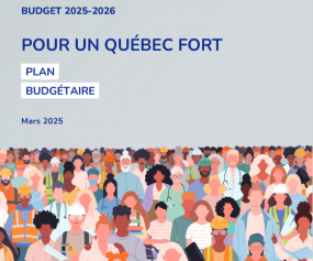 Extrait de la page couverture du plan budgétaire.