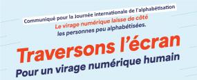 Communiqué pour la Journée internationale de l'alphabétisation : Le virage numérique laisse de côté les personnes peu alphabétisées. Traversons l'écran pour un virage humain.