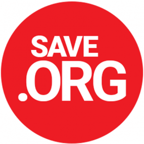 Un bouton rouge où il est écrit Save.org.