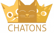 Illustration de trois chatons qui semblent former une courrone.