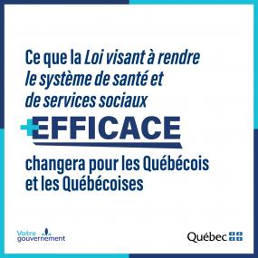 Ce que la Loi visant à rendre le système de santé et de services sociaux plus efficace changera pour les Québécois et les Québécoises.