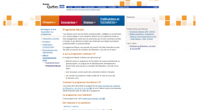 Site du Gouvernement du Québec, page du programme «Réussir» 