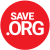 Un bouton rouge où il est écrit Save.org.